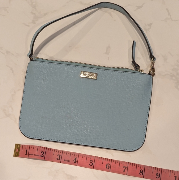 Kate Spade Lolly Newbury Lane Leather Wristlet Grace Blue - Picture 4 of 6